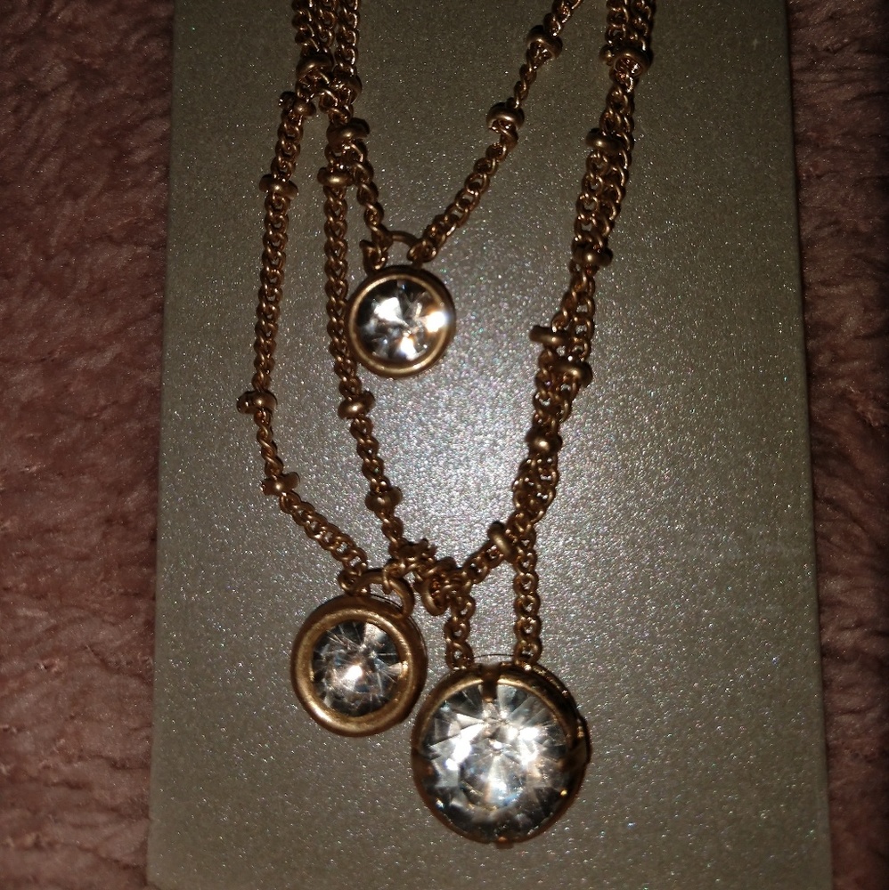 Multi bead chain with diamond rhinestones.